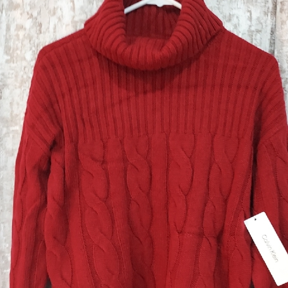 Calvin Klein Rich Red Cowl Neck Sweater